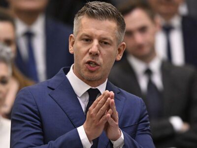 Hungary's prime minister Péter Magyar speaking in parliament in Budapest
