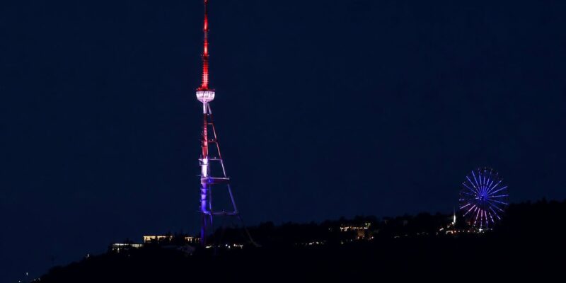Tbilisi TV Tower illuminated in colors of US flag 1 736601102 1537675624684784 5832635314411957917 n News
