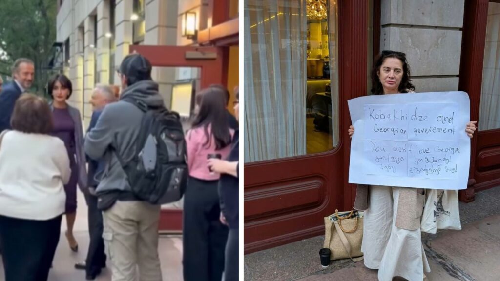 «Вам не стыдно?»: в Нью-Йорке грузинские эмигранты устроили протест Бочоришвили 1 image 2026 09 24 08 15 42 1 новости